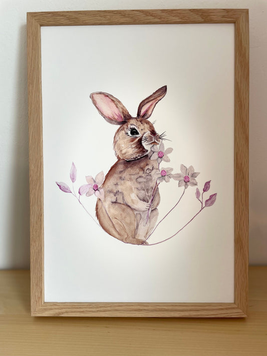 Poster/Kunstdruck - Hase & Blüte