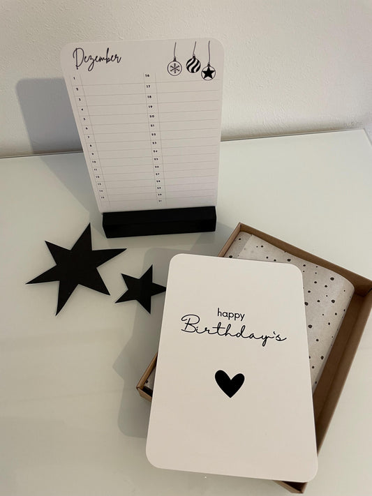 Geburtstagskalender immerwährend schwarz-weiß