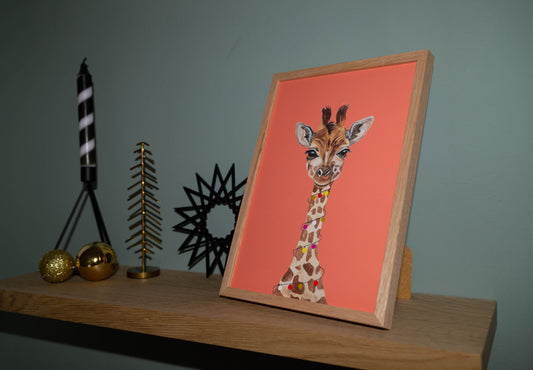 Poster - festliche Giraffe