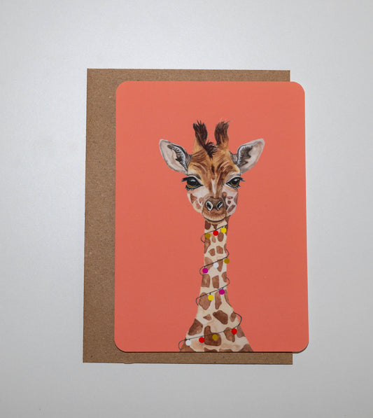 Karte - geschmückte Giraffe