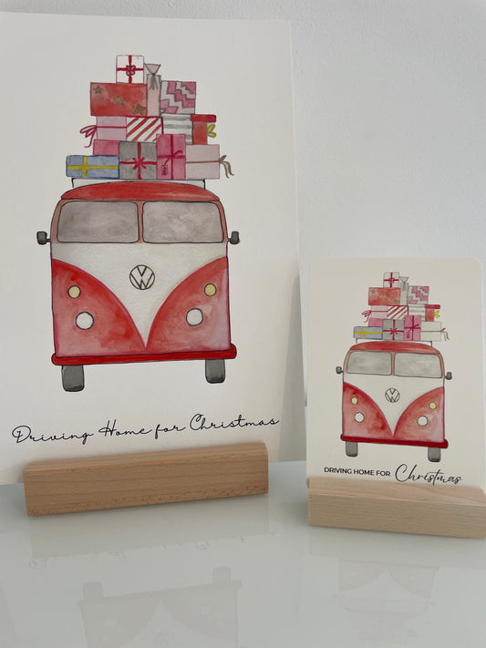 Poster - weihnachtlicher Bulli