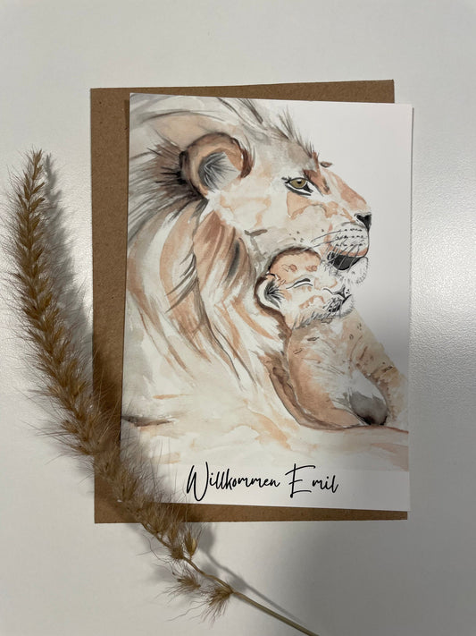 Karte - Löwenbaby
