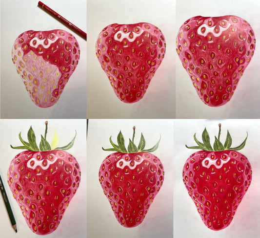 saftige Erdbeere - mein Zeichenprozess