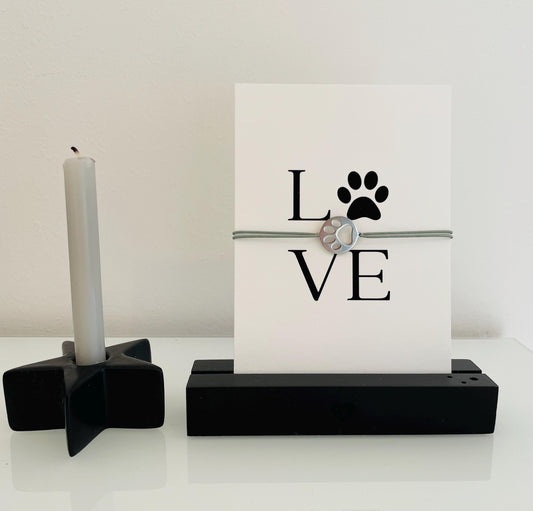 Karte mit Armband - Hundepfote