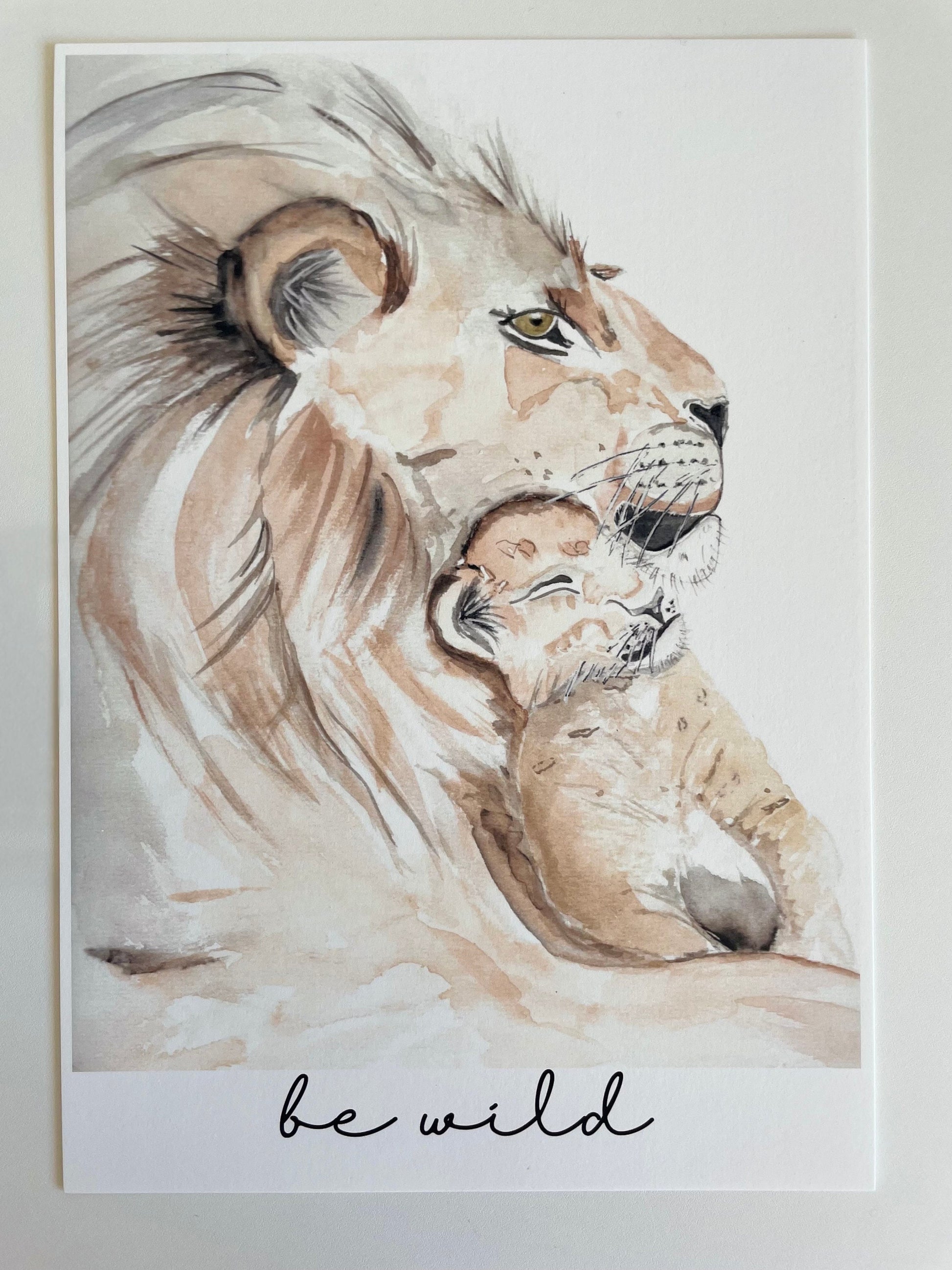 Poster Löwe Aquarell zu Geburt - Affirmation