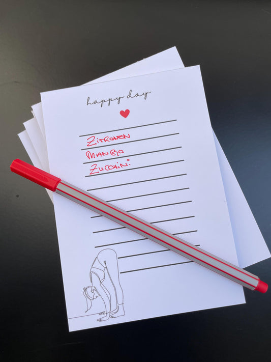 Notizblock/Einkaufszettel A6  - happy day