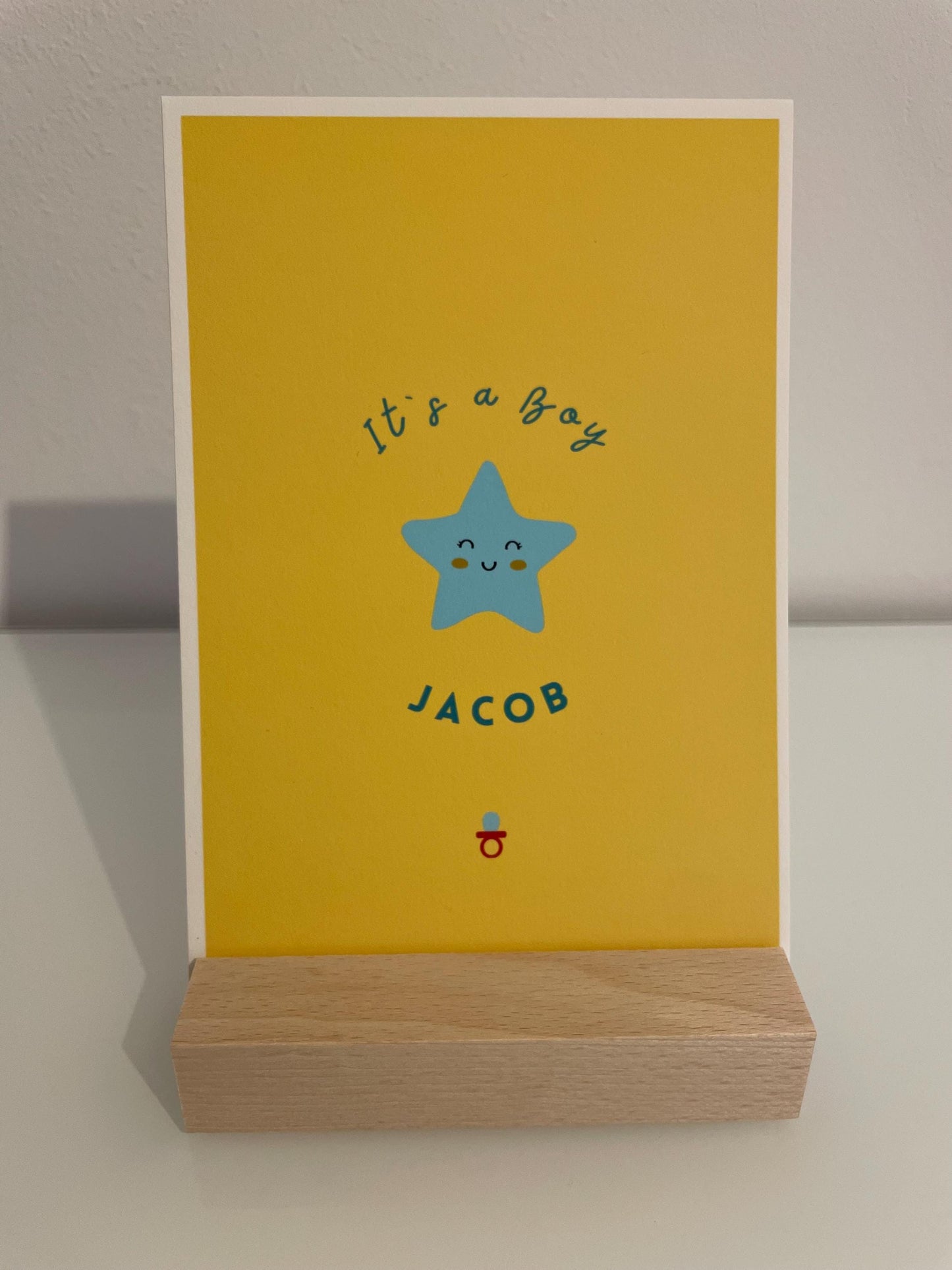 Karte zur Geburt -  Einhorn/Stern