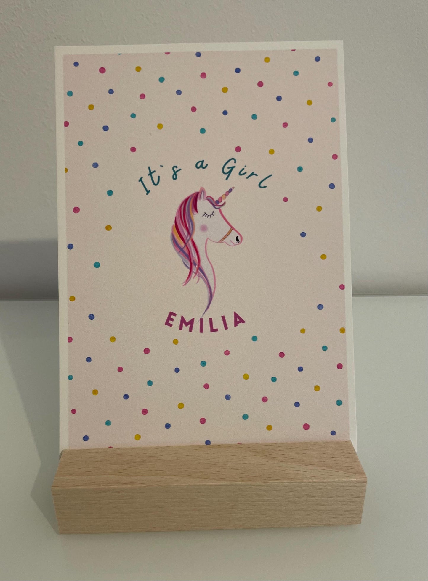 Karte zur Geburt -  Einhorn/Stern