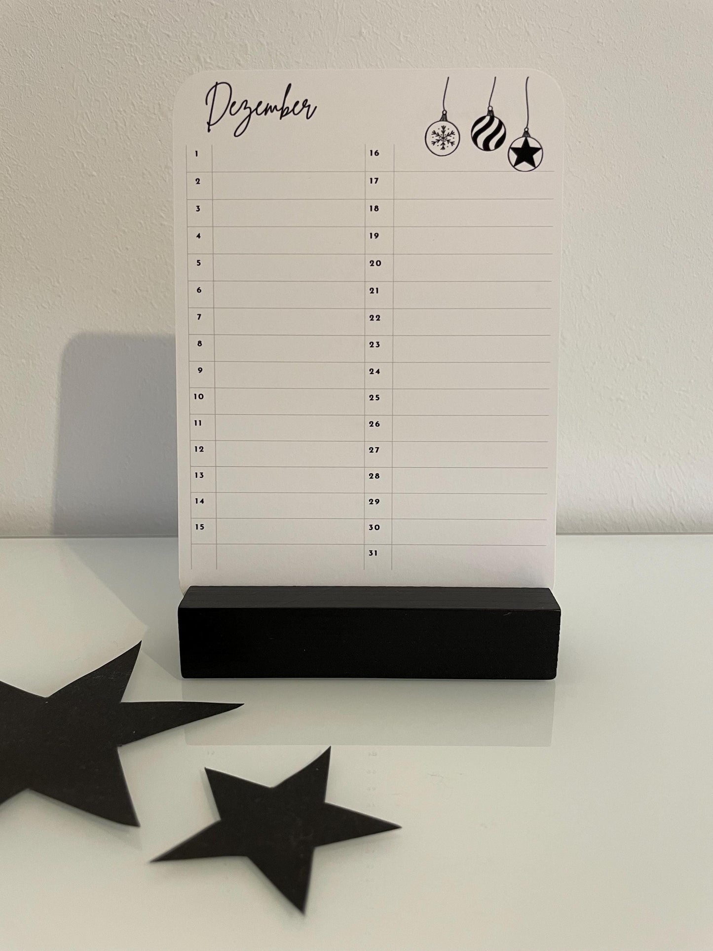 Geburtstagskalender immerährend schwarz-weiß A6
