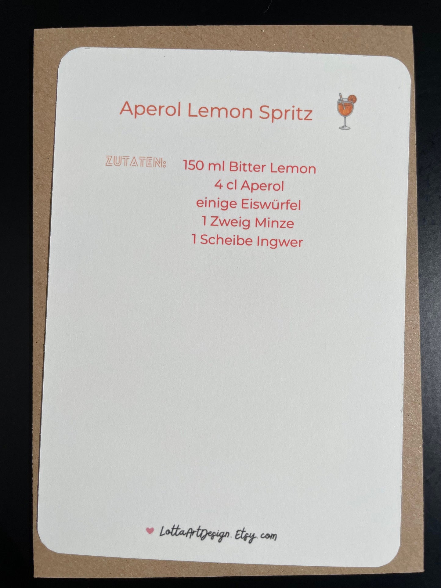 Karte o. Anhänger -  APEROL & AMORE