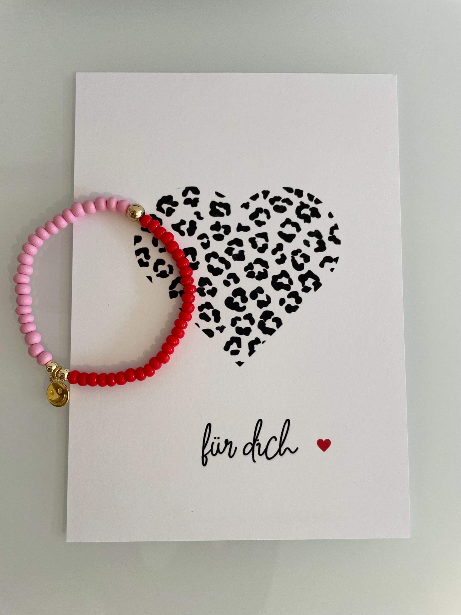Karte mit Armband Glasperlen