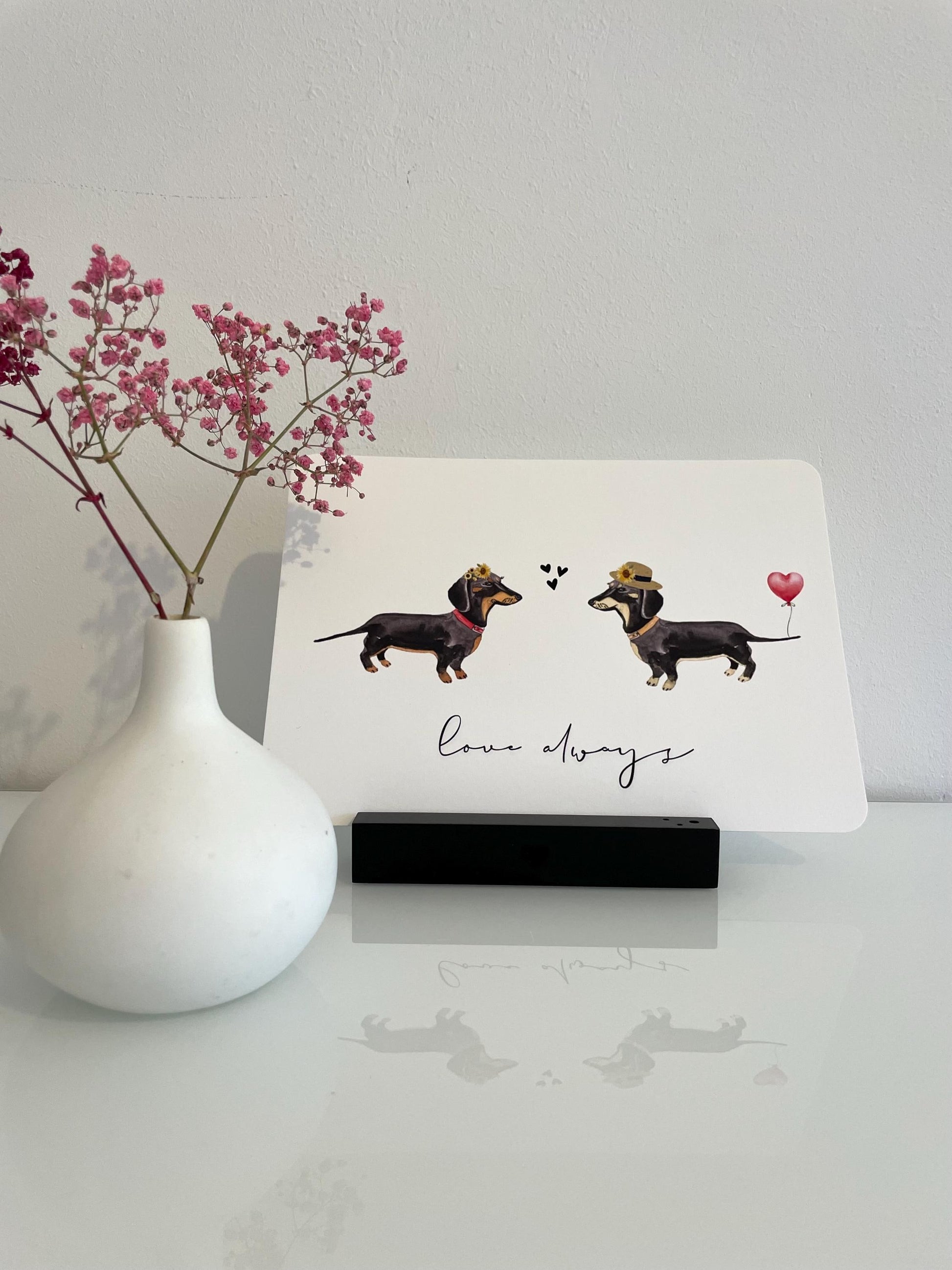 Karte Dackelpaar Hochzeit 