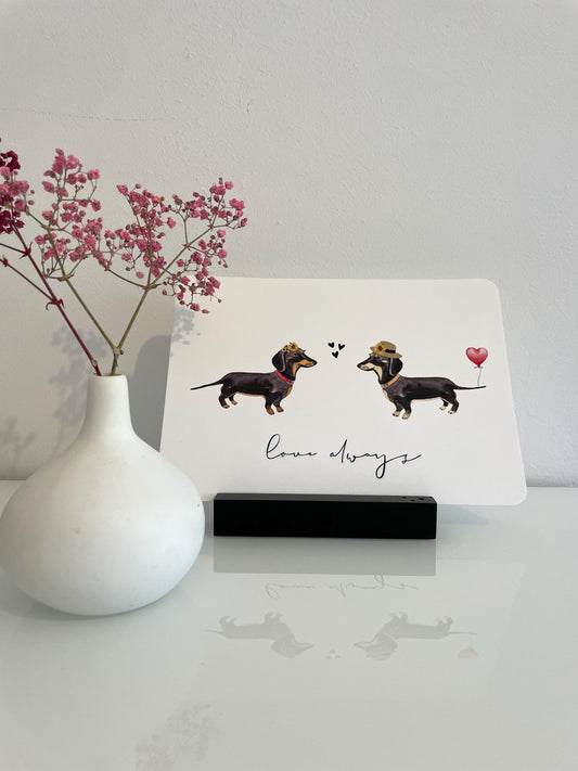 Karte Dackelpaar Hochzeit 