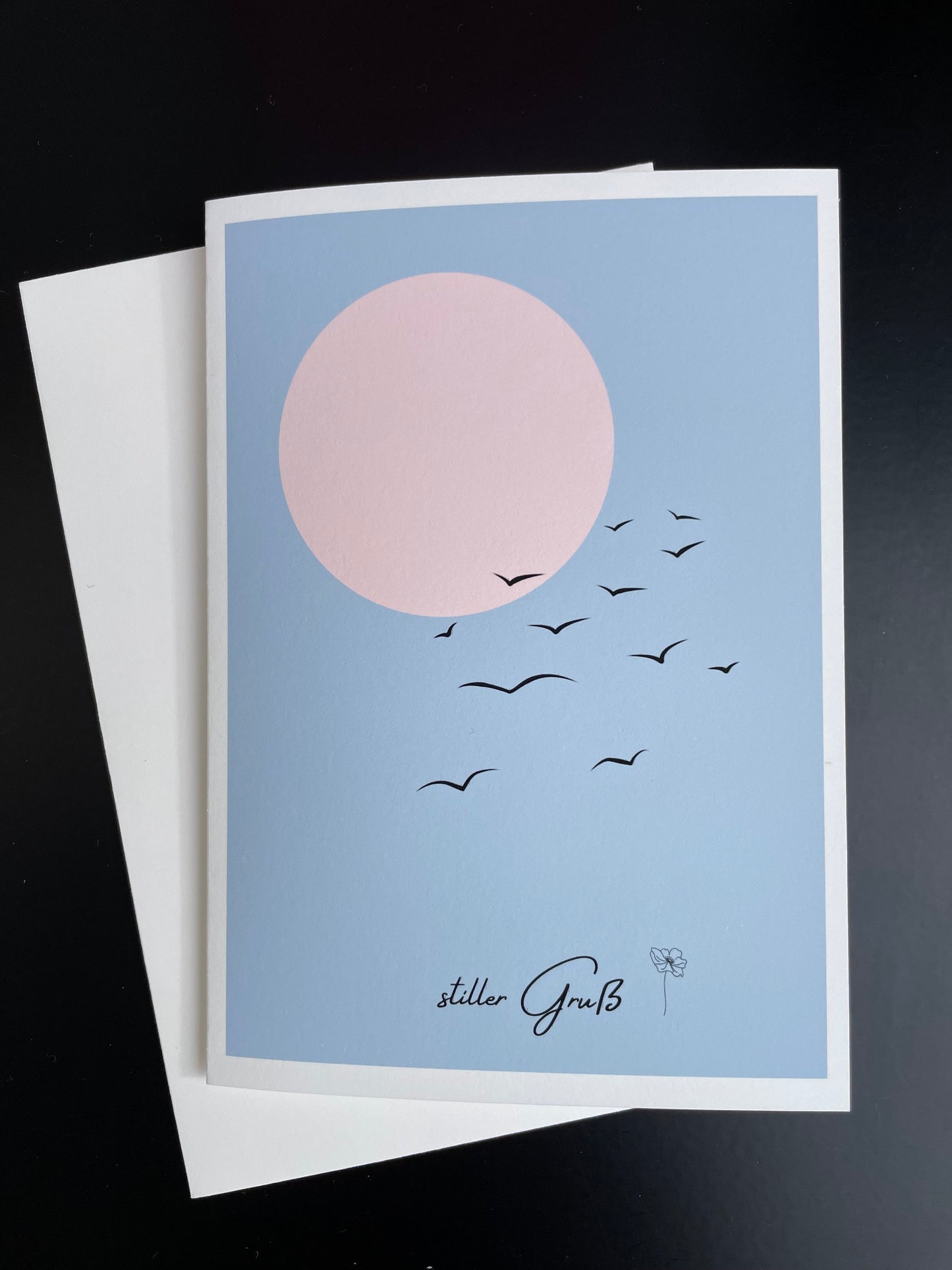 Karte Kondolenz Abschied  hellblau