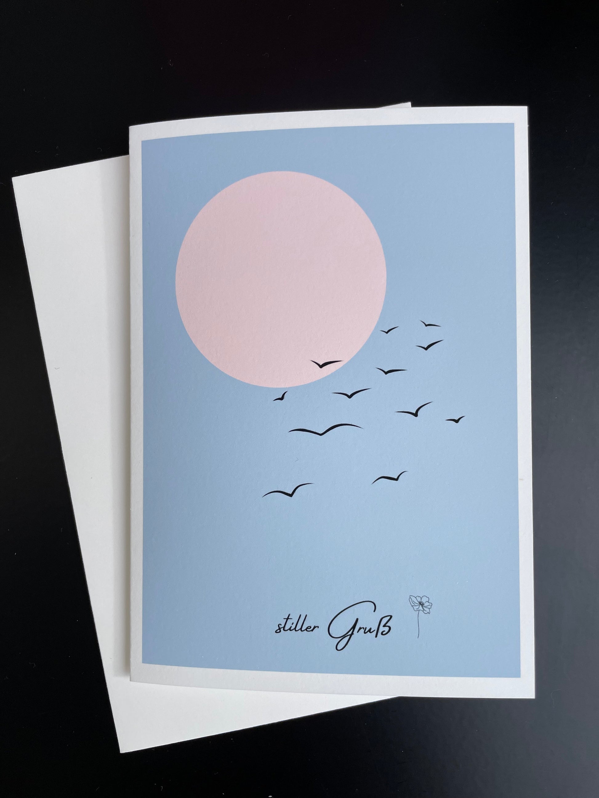 Karte Kondolenz Abschied  hellblau