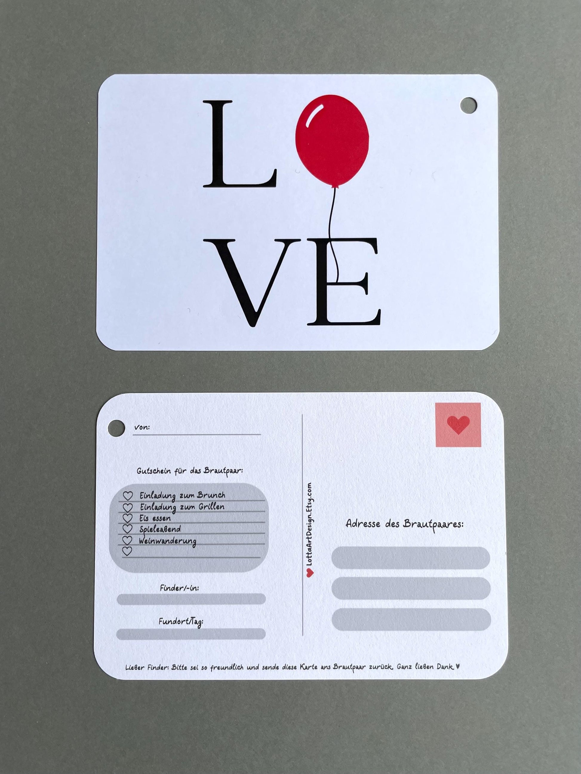 Ballonflugkarte Love