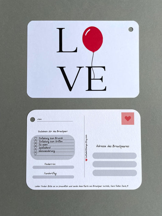Ballonflugkarte Love