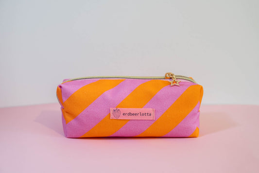 Stiftemäppchen/Kosmetiktasche - papaya-flieder