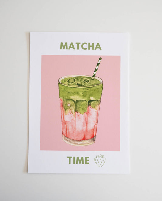 Poster Matchaglas aquarell