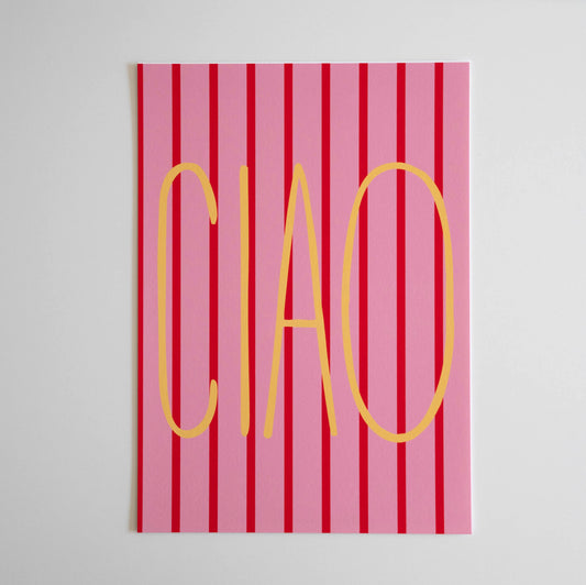 Kunstdruck CIAO rosa-rot