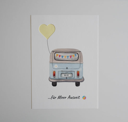 Poster Vw-Bus Geldgeschenk