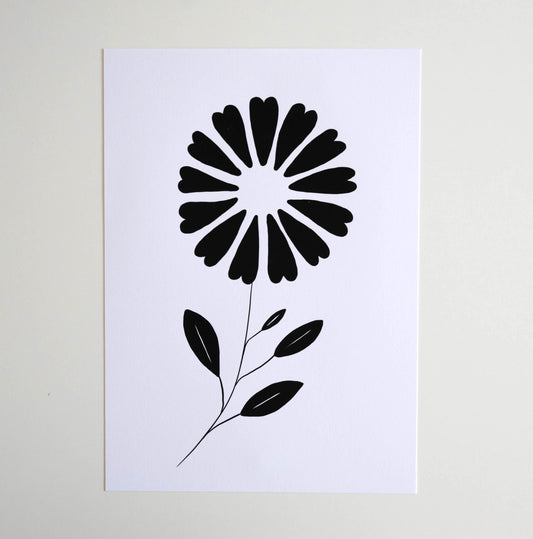 Poster Blume schwarz-weiß 