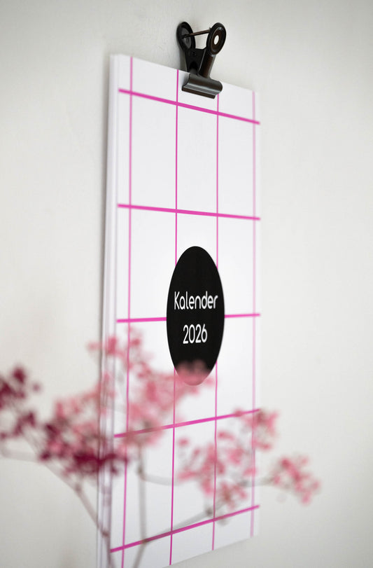 Wandkalender 2026 A4 schwarz-weiß