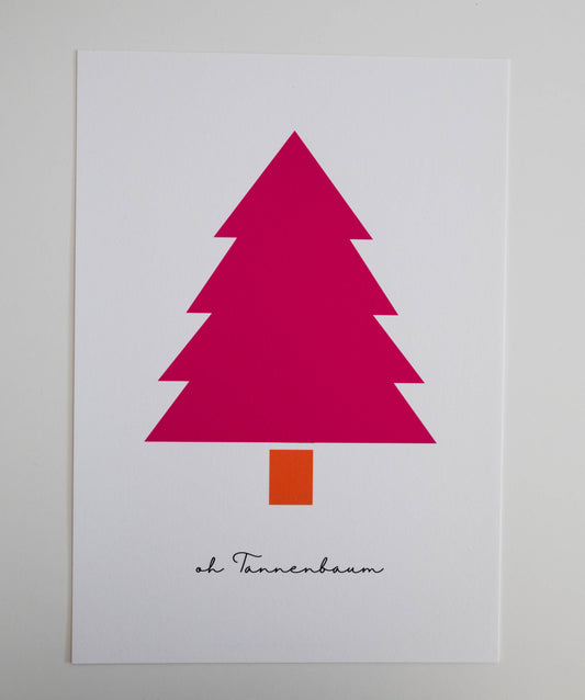 Poster Tannenbaum pink