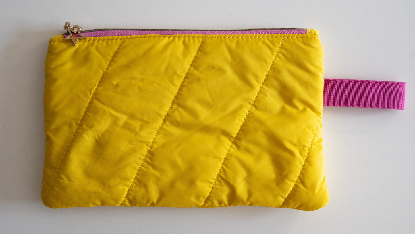 Kosmetiktasche - Puffer yellow