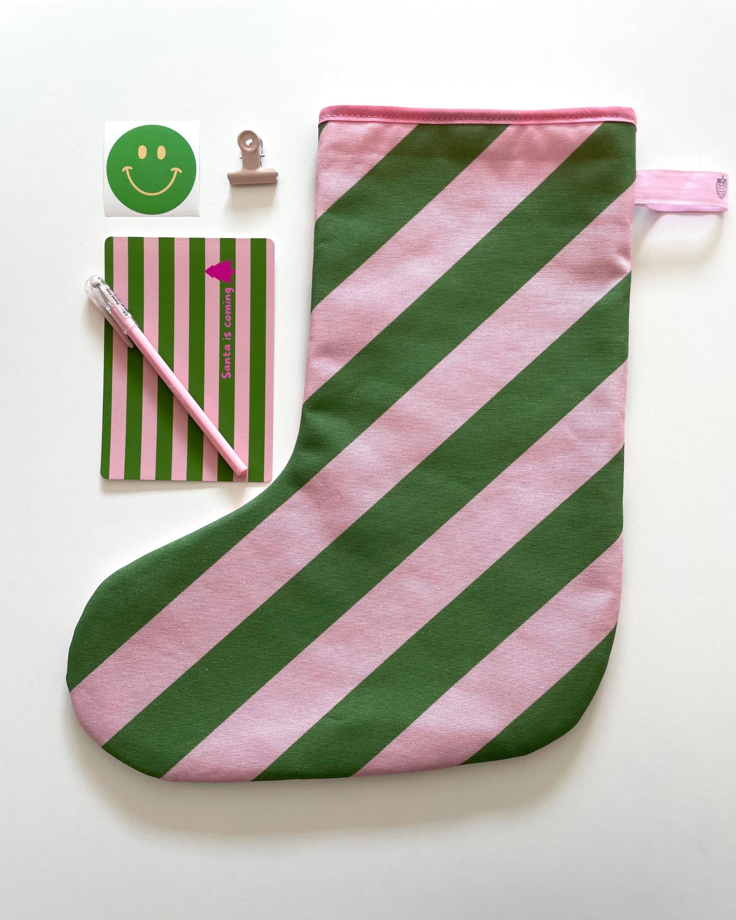 Nikolausstiefel rosa-grün
