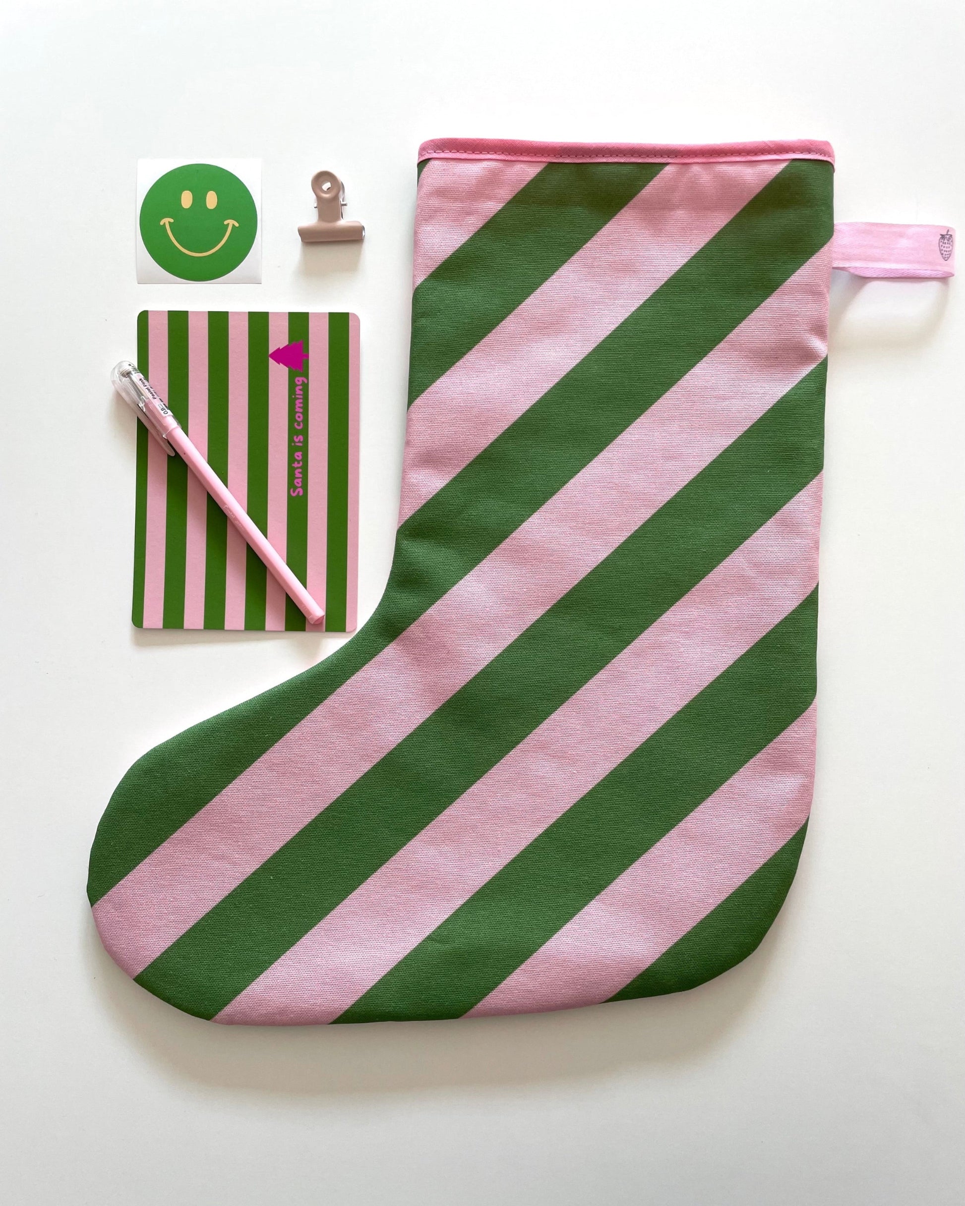 Nikolausstiefel rosa-grün
