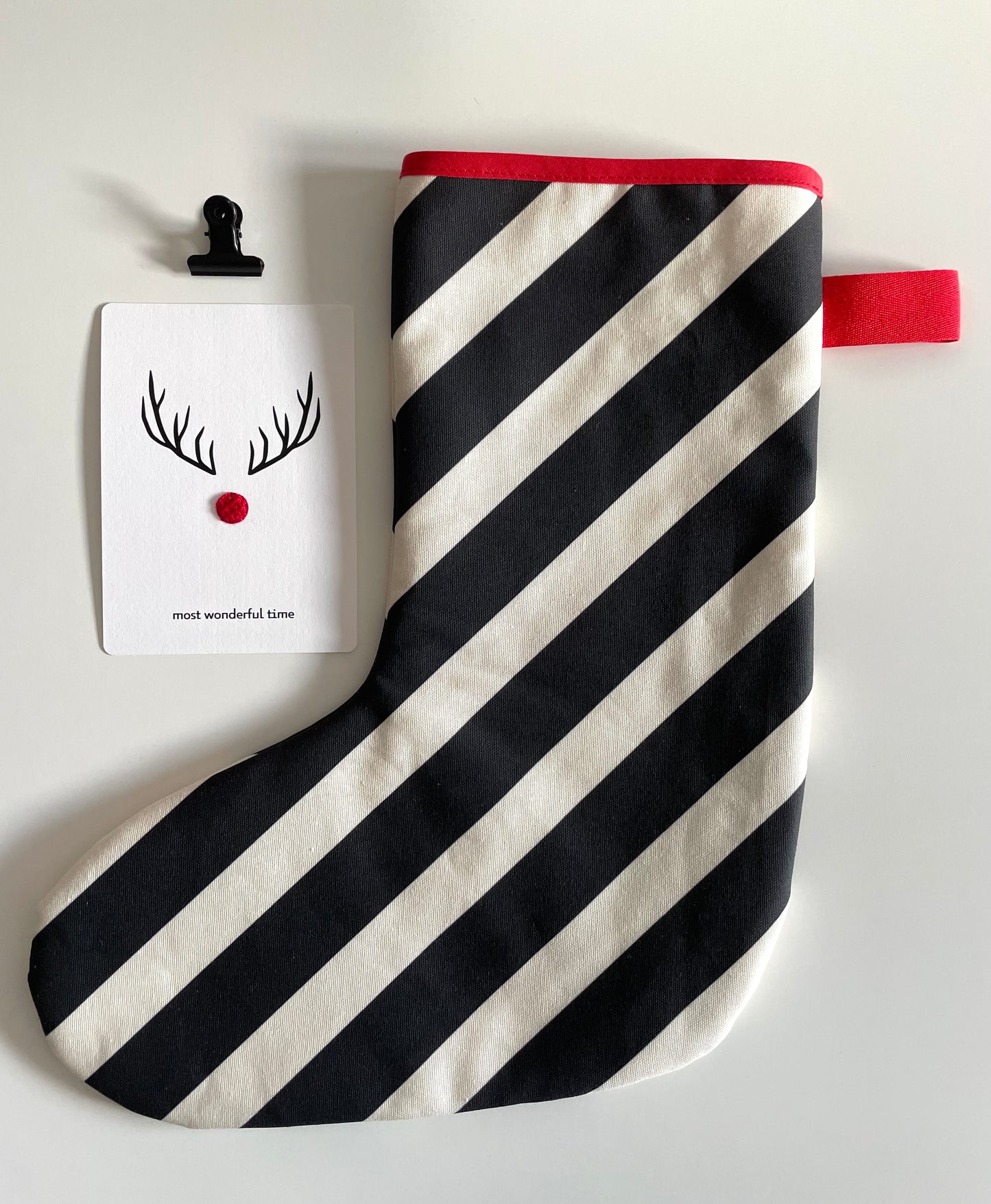 Nikolausstiefel schwarz-weiß gestreift 