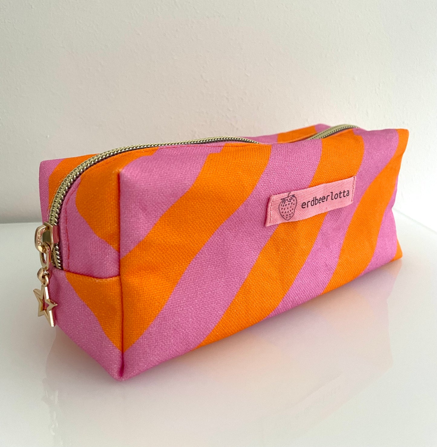 Stiftemäppchen/Kosmetiktasche - papaya-flieder