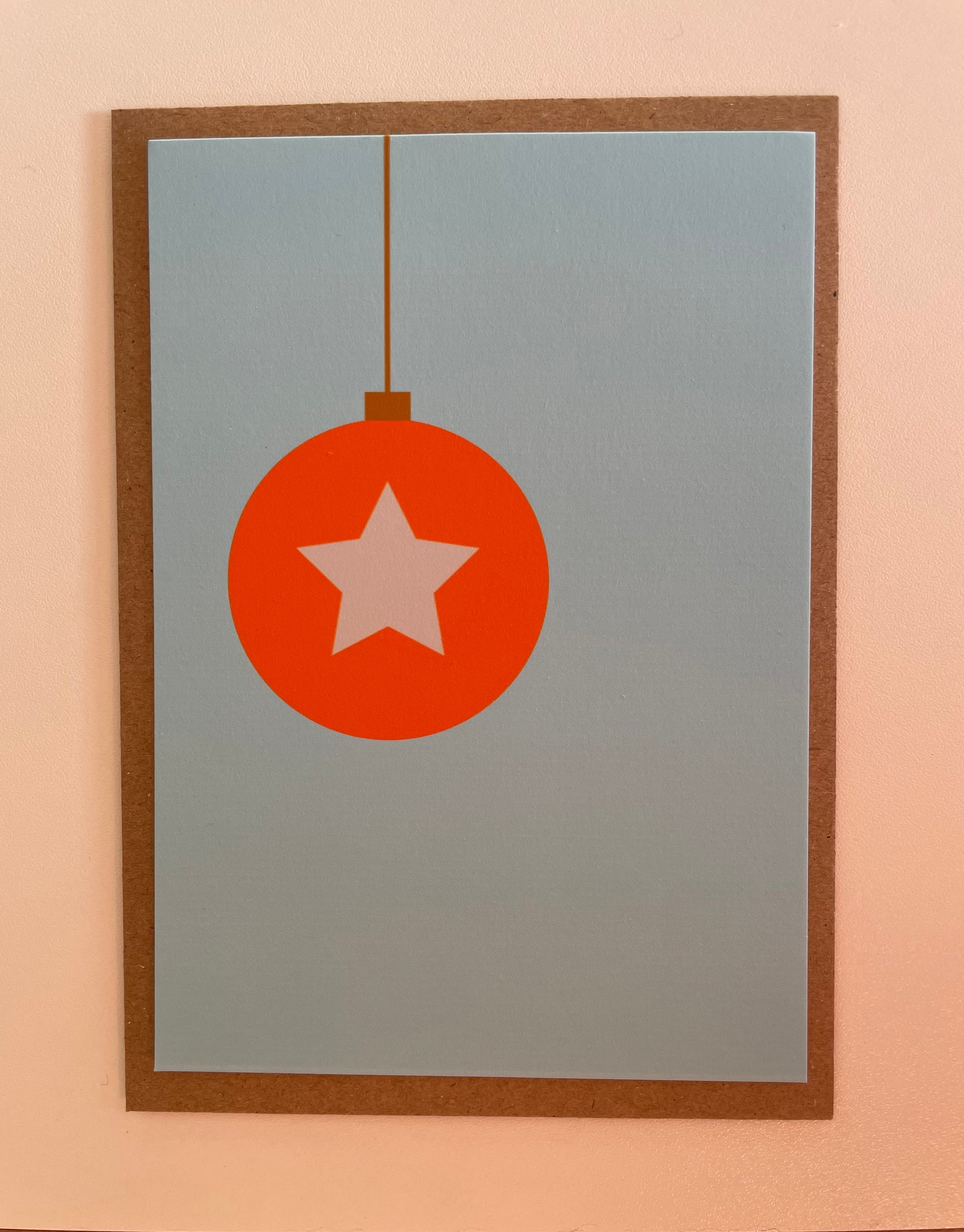 Karte Weihnachten Glaskugel mit Stern modern 