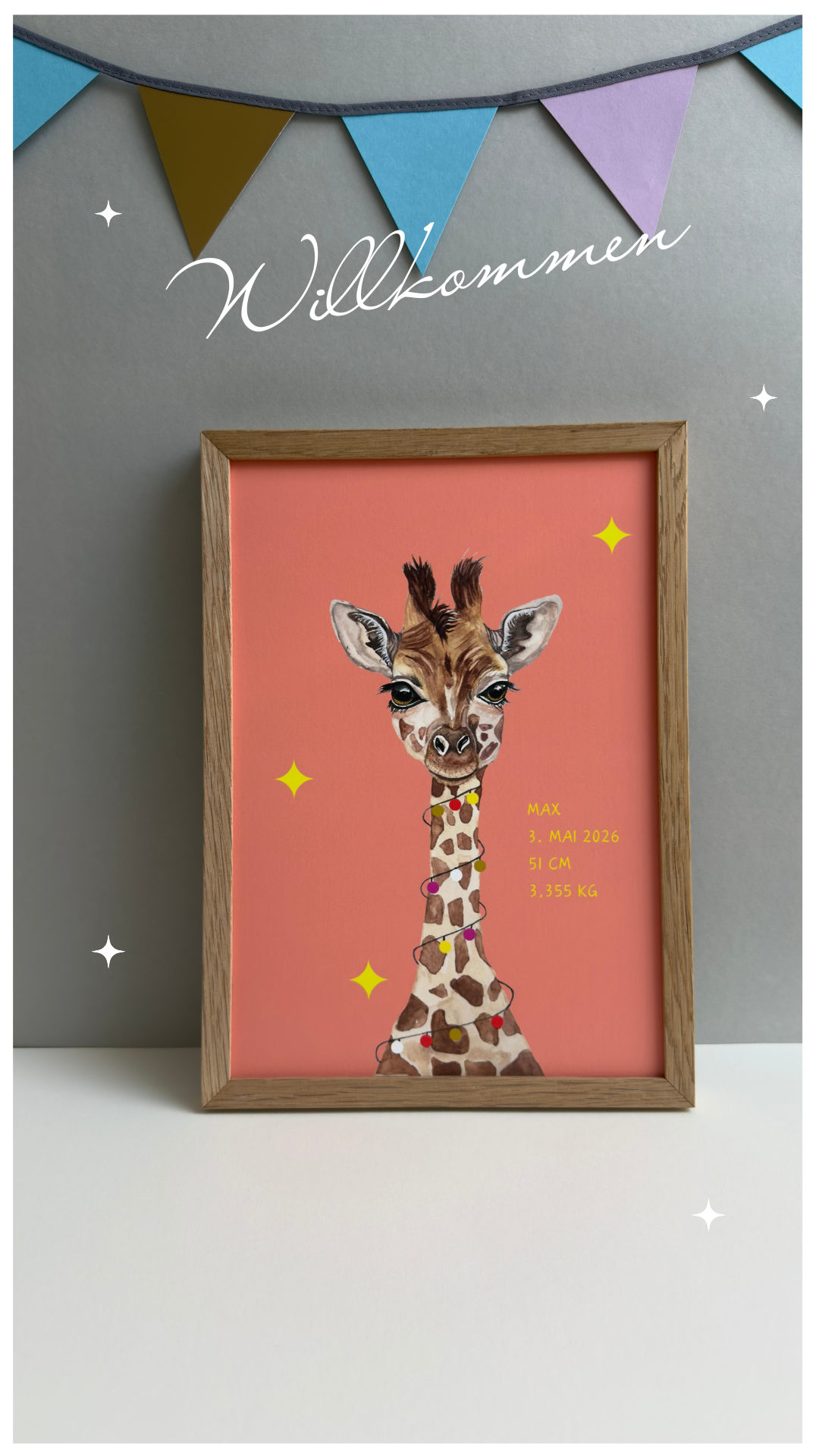 Poster - festliche Giraffe