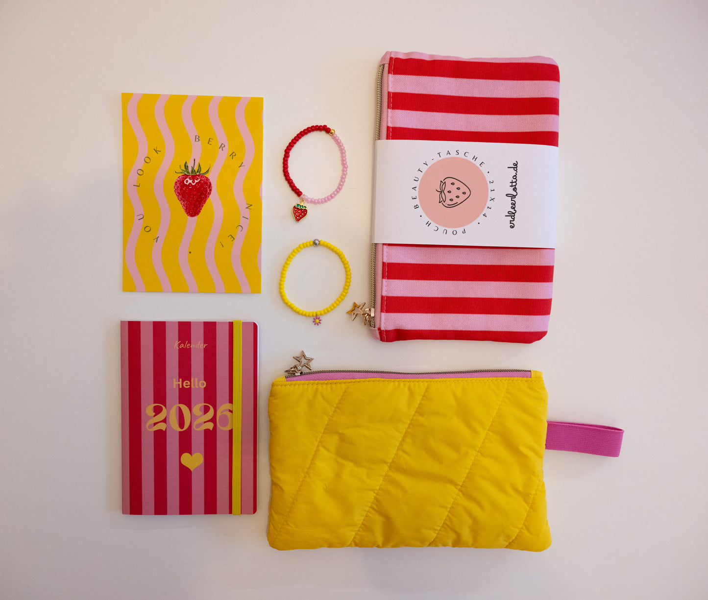 Kosmetiktasche - Puffer yellow