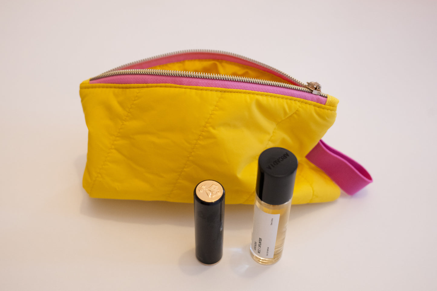 Kosmetiktasche gelb-pink