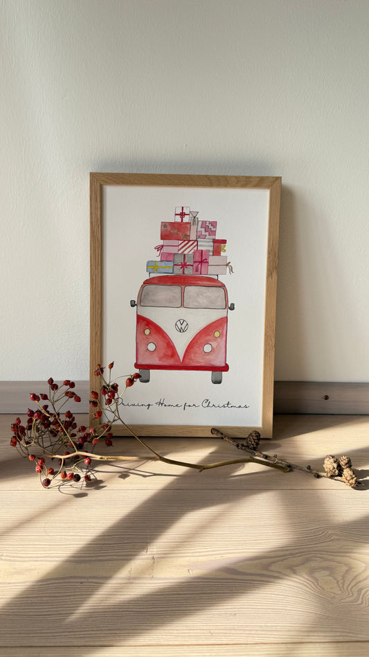 Poster - weihnachtlicher Bulli