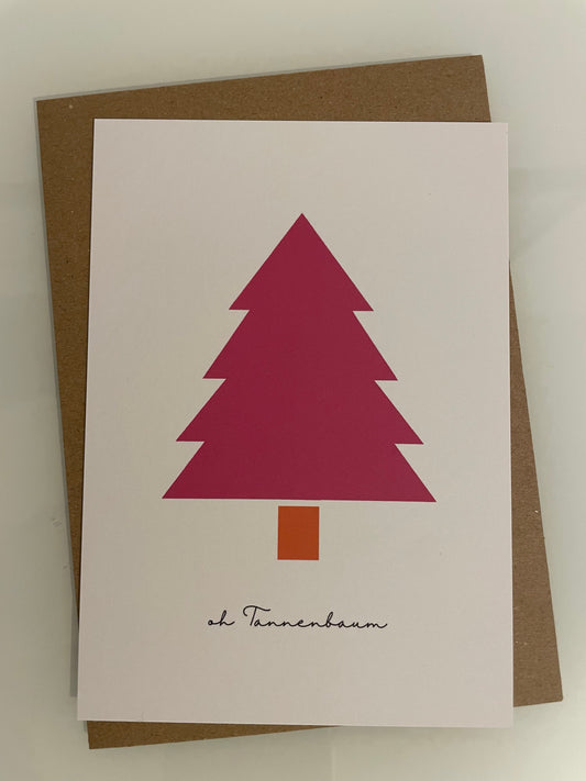 Karte Tannenbaum pink A6