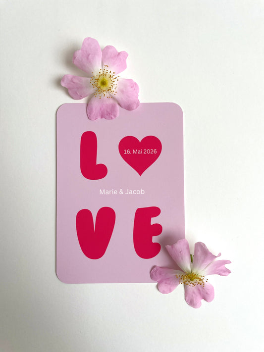 Karte zur Hochzeit LOVE
