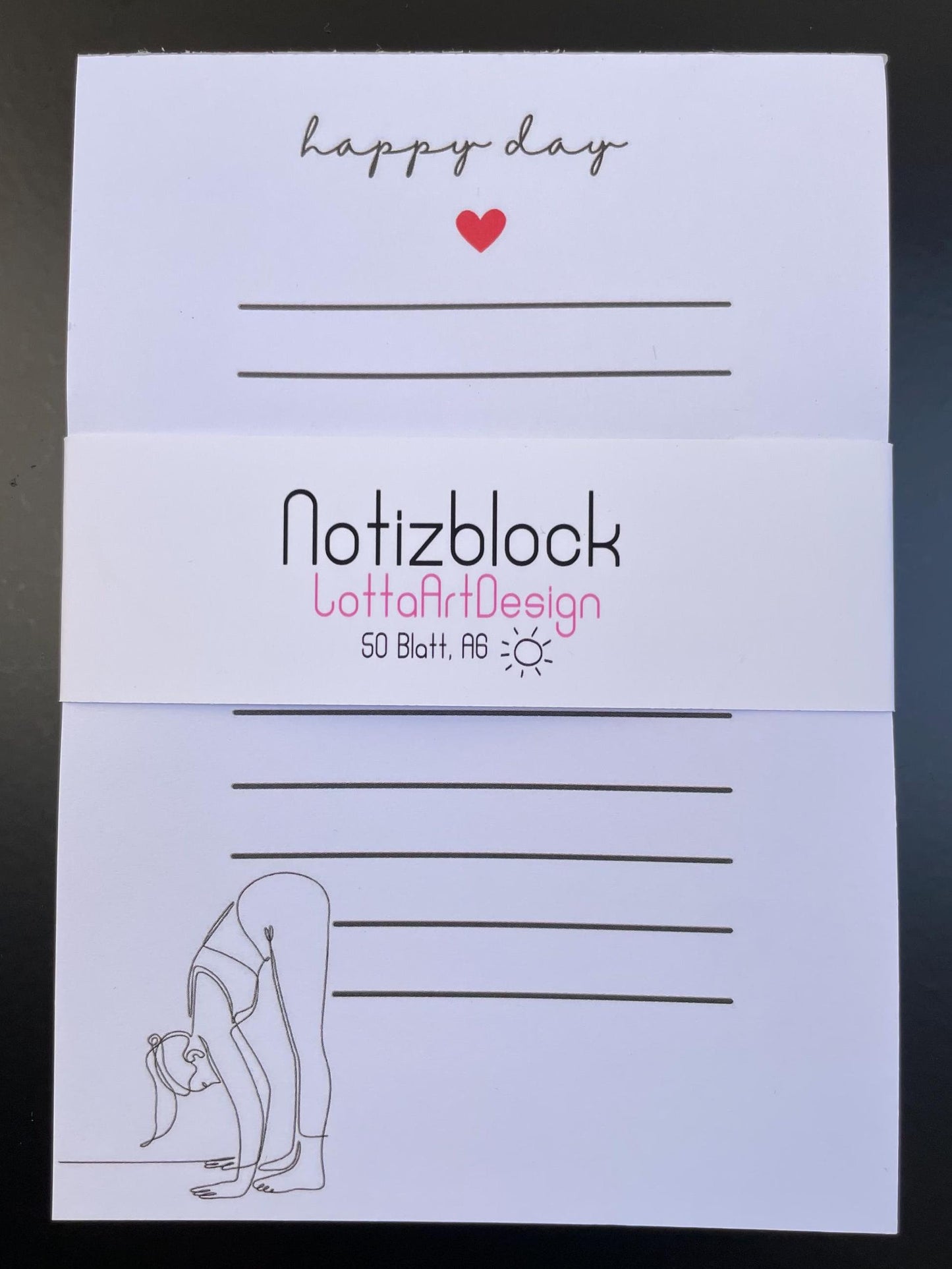 Notizblock/Einkaufszettel A6  - happy day