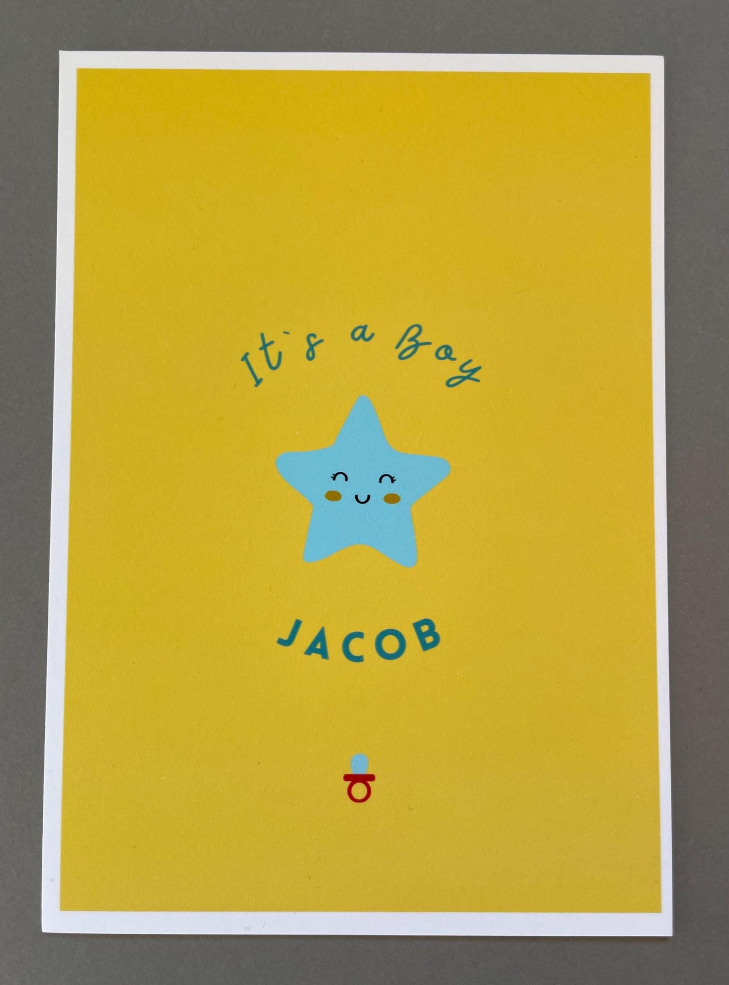 Karte zur Geburt -  Einhorn/Stern