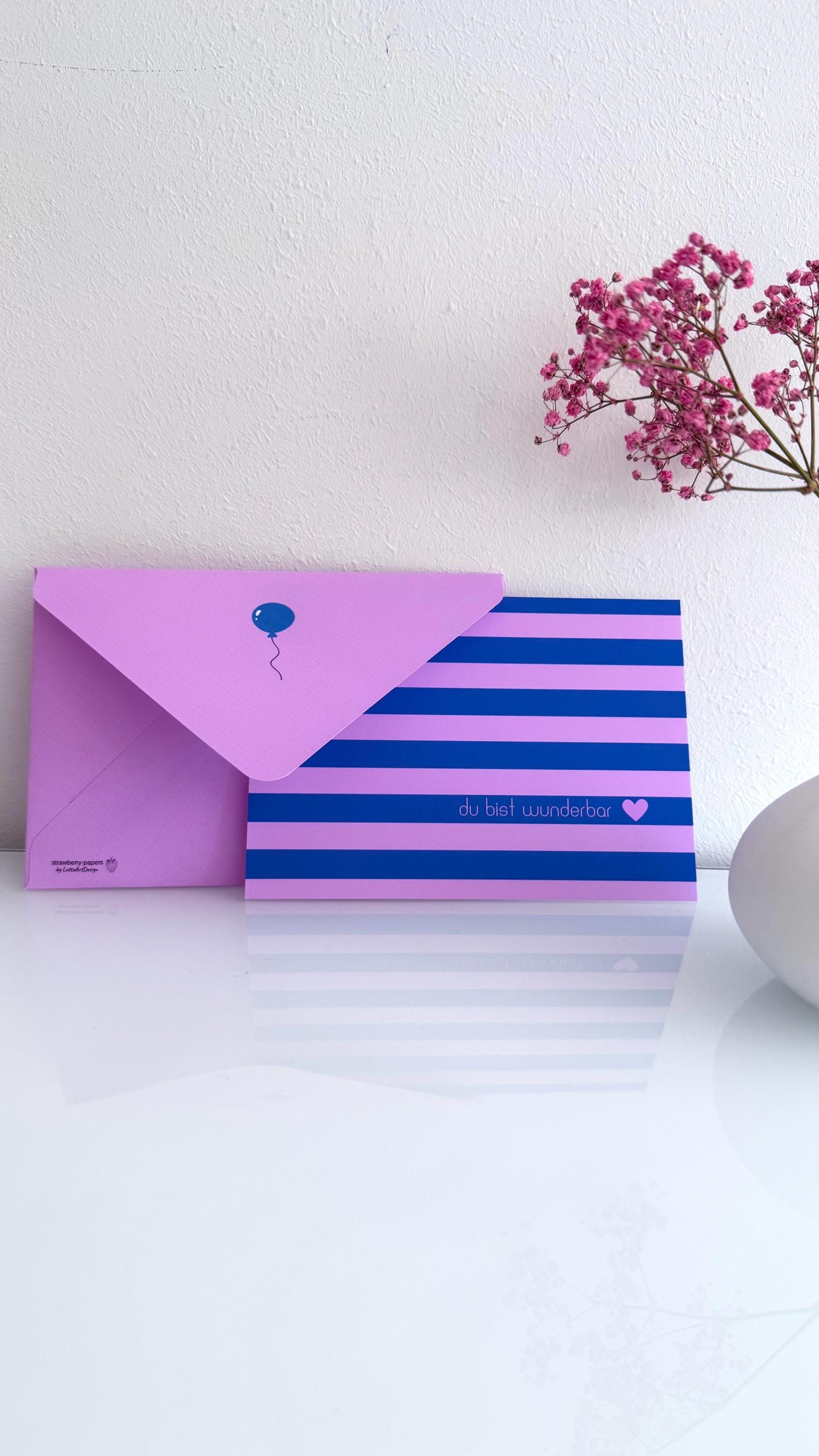 Karte Streifen rosa-blau