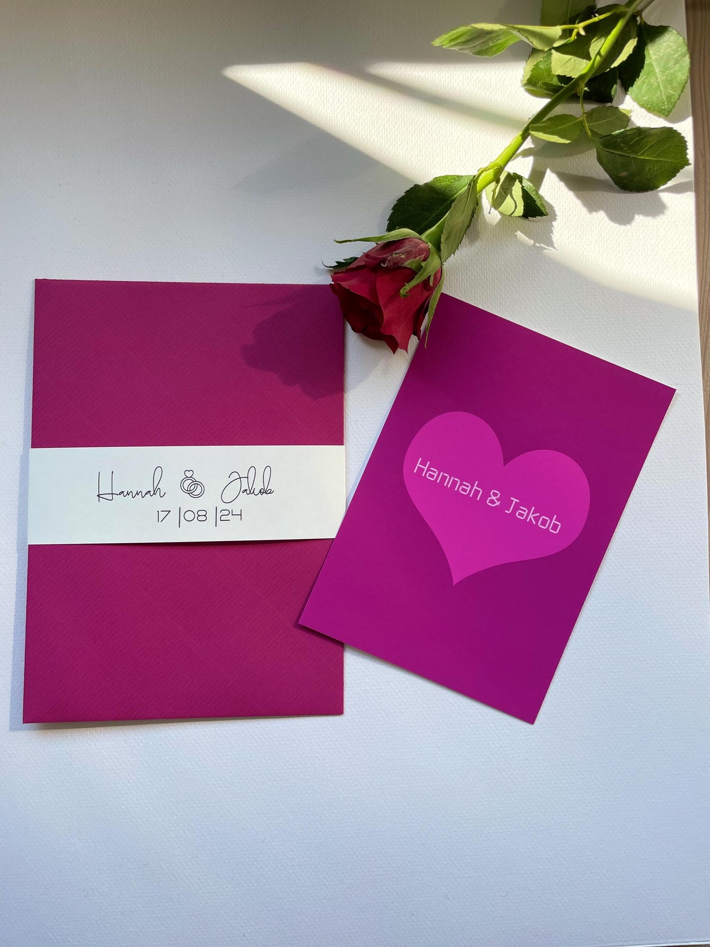 Pocketfold-Karte -  Herz & Blüten