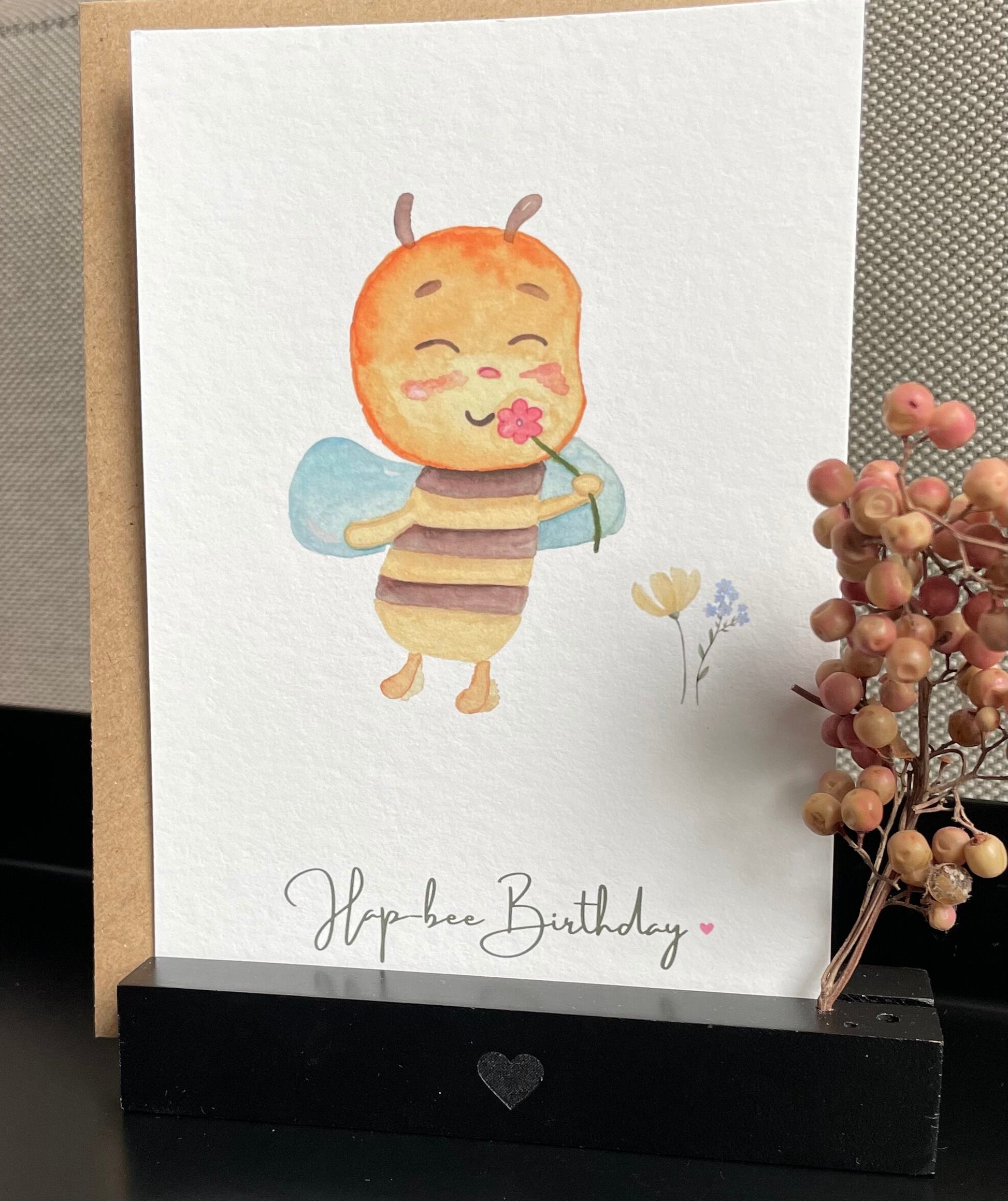 Geburtstagskarte Biene Aquarell 