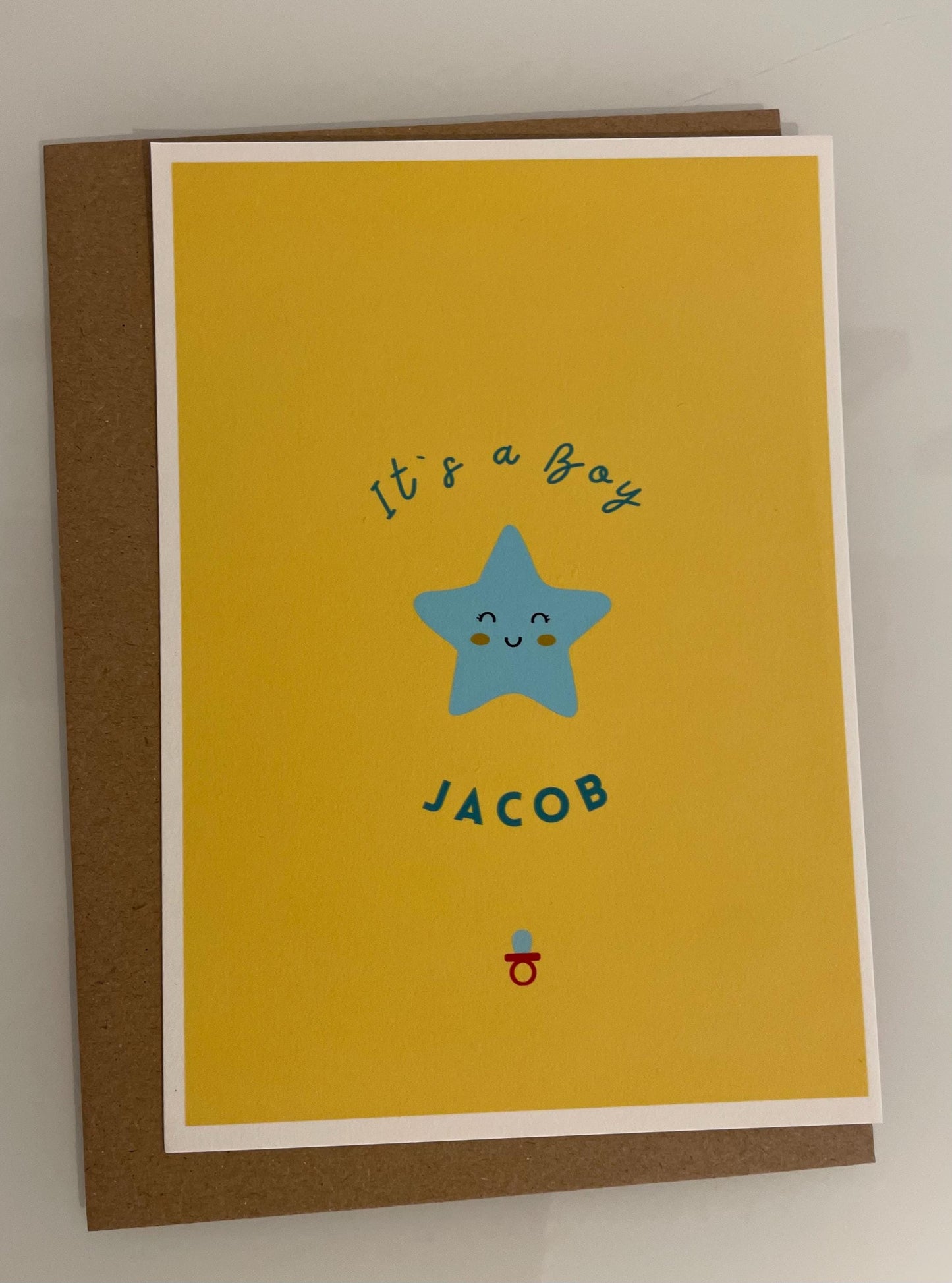 Karte zur Geburt -  Einhorn/Stern